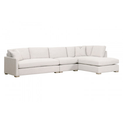 Essentials Clara Modular 2-Seat Left Slim Arm Sofa - Natural Gray Oak/Performance Stone Basketweave