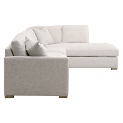 Essentials Clara Modular 2-Seat Left Slim Arm Sofa - Natural Gray Oak/Performance Stone Basketweave