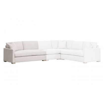 Essentials Clara Modular 2-Seat Left Slim Arm Sofa - Natural Gray Oak/Performance Stone Basketweave