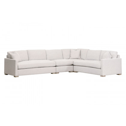Essentials Clara Modular 2-Seat Left Slim Arm Sofa - Natural Gray Oak/Performance Stone Basketweave