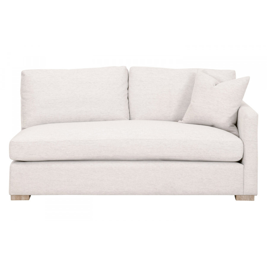 Essentials Clara Modular 2-Seat Right Slim Arm Sofa - Natural Gray Oak/Performance Stone Basketweave