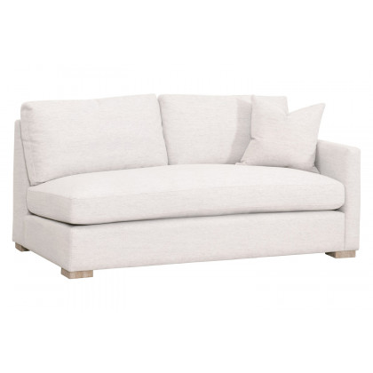 Essentials Clara Modular 2-Seat Right Slim Arm Sofa - Natural Gray Oak/Performance Stone Basketweave