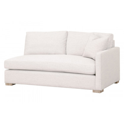 Essentials Clara Modular 2-Seat Right Slim Arm Sofa - Natural Gray Oak/Performance Stone Basketweave