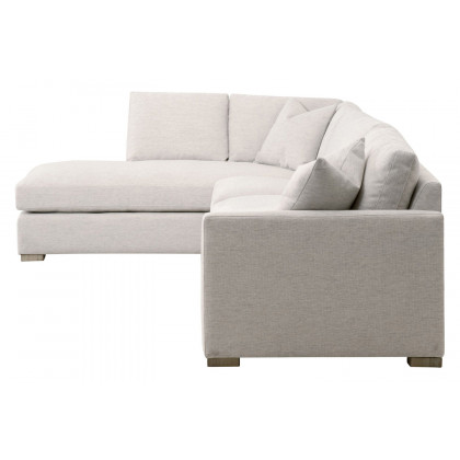 Essentials Clara Modular 2-Seat Right Slim Arm Sofa - Natural Gray Oak/Performance Stone Basketweave