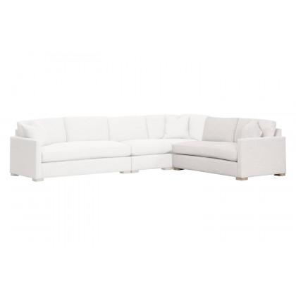 Essentials Clara Modular 2-Seat Right Slim Arm Sofa - Natural Gray Oak/Performance Stone Basketweave