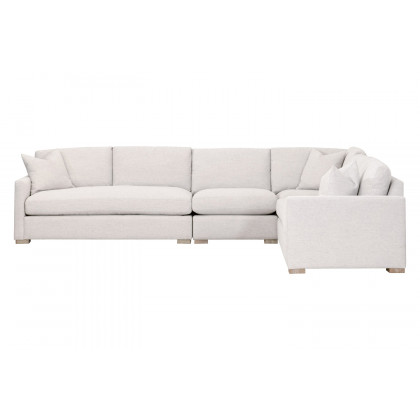 Essentials Clara Modular 2-Seat Right Slim Arm Sofa - Natural Gray Oak/Performance Stone Basketweave