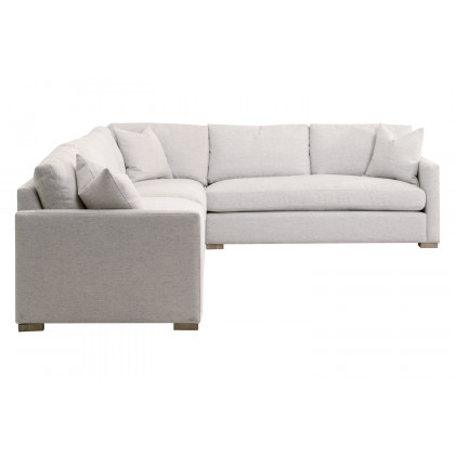 Essentials Clara Modular 2-Seat Right Slim Arm Sofa - Natural Gray Oak/Performance Stone Basketweave