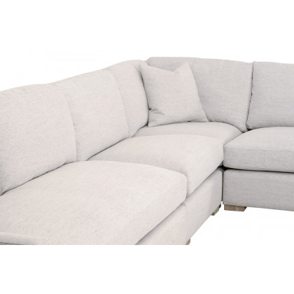 Essentials Clara Modular 2-Seat Right Slim Arm Sofa - Natural Gray Oak/Performance Stone Basketweave