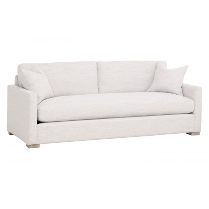 Essentials - Clara 86" Slim Arm Sofa in Stone Basketweave Natural Gray