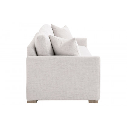 Essentials - Clara 86" Slim Arm Sofa in Stone Basketweave Natural Gray