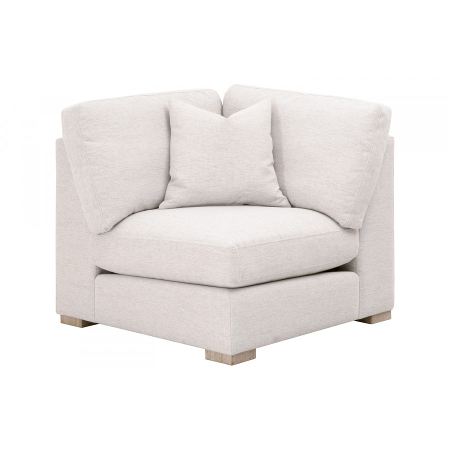 Essentials - Clara Modular Corner Chair in Stone Basketweave Natural Gray