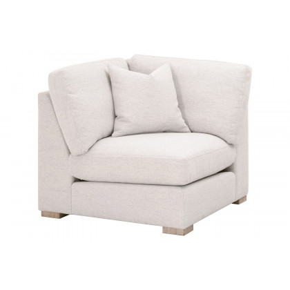 Essentials - Clara Modular Corner Chair in Stone Basketweave Natural Gray