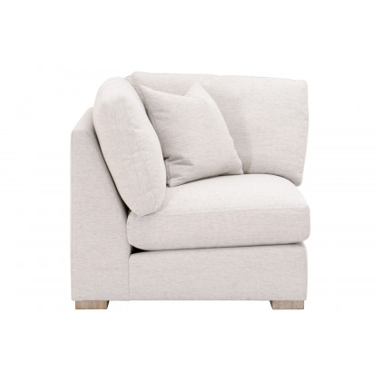 Essentials - Clara Modular Corner Chair in Stone Basketweave Natural Gray