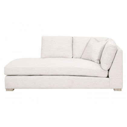 Essentials Clara Modular Left-Facing Chaise - Stone Basketweave Natural Gray