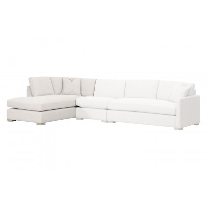 Essentials Clara Modular Left-Facing Chaise - Stone Basketweave Natural Gray