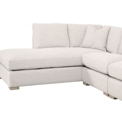 Essentials Clara Modular Left-Facing Chaise - Stone Basketweave Natural Gray