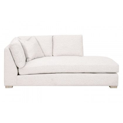Essentials Clara Modular Right-Facing Chaise - Stone Basketweave Natural Gray