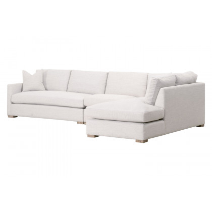 Essentials Clara Modular Right-Facing Chaise - Stone Basketweave Natural Gray