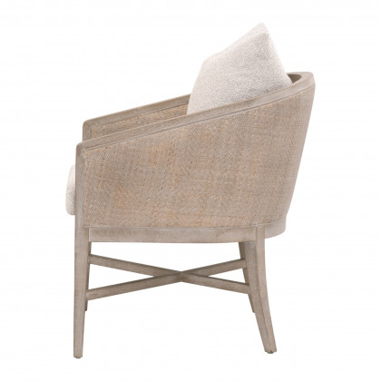 Essentials - McGuire Arm Chair in LiveSmart Gellar-Linen, Natural Gray Oak/Cane
