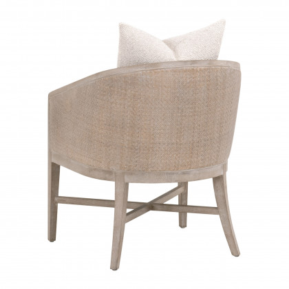 Essentials - McGuire Arm Chair in LiveSmart Gellar-Linen, Natural Gray Oak/Cane
