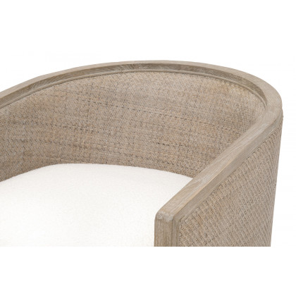 Essentials McGuire Swivel Club Chair - Boucle Snow
