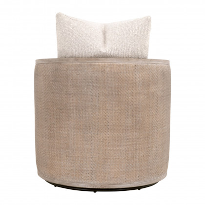 Essentials McGuire Swivel Club Chair - LiveSmart Gellar-Linen, Natural Gray Oak/Cane