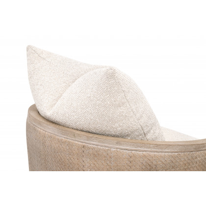 Essentials McGuire Swivel Club Chair - LiveSmart Gellar-Linen, Natural Gray Oak/Cane
