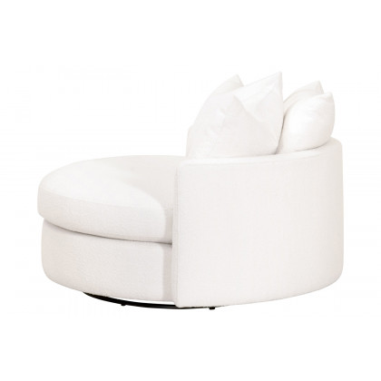 Essentials Lourne Grand Swivel Sofa Chair - Performance Boucle Snow
