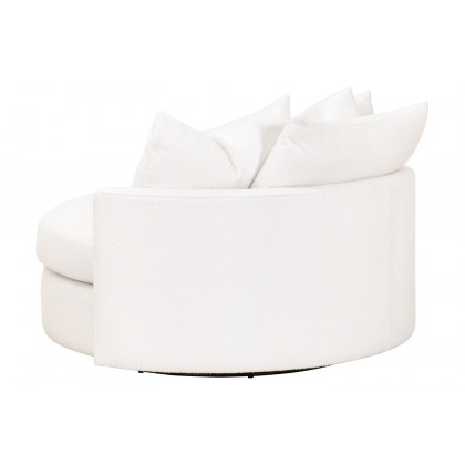 Essentials Lourne Grand Swivel Sofa Chair - Performance Boucle Snow