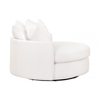 Essentials Lourne Grand Swivel Sofa Chair - Performance Boucle Snow