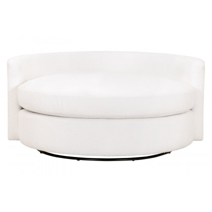 Essentials Lourne Grand Swivel Sofa Chair - Performance Boucle Snow