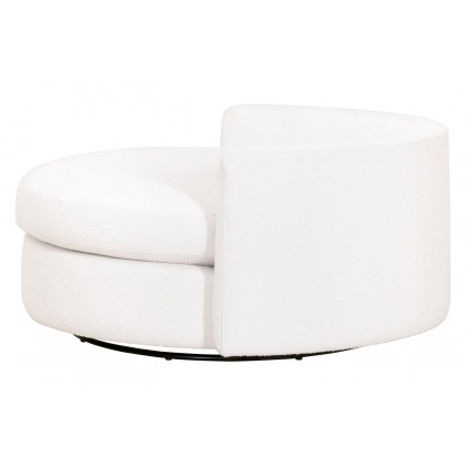 Essentials Lourne Grand Swivel Sofa Chair - Performance Boucle Snow
