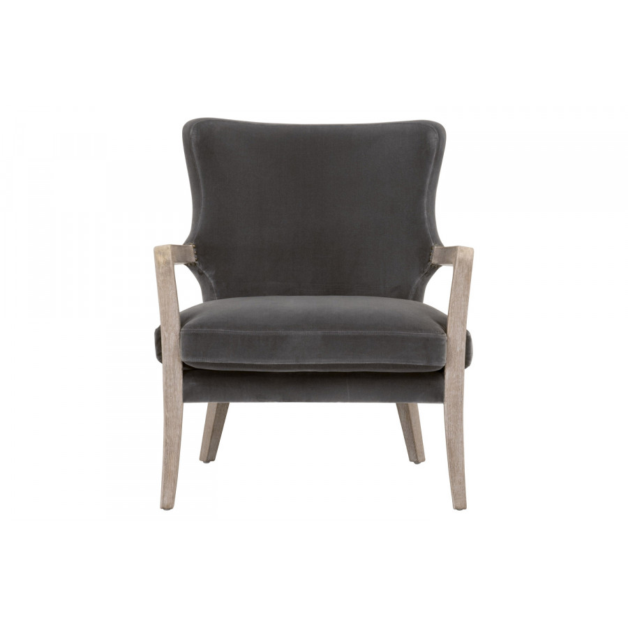 Essentials - Calvin Club Chair in Dark Dove Velvet Natural Gray