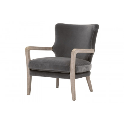 Essentials - Calvin Club Chair in Dark Dove Velvet Natural Gray