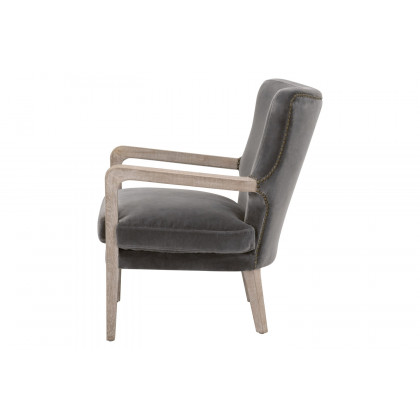 Essentials - Calvin Club Chair in Dark Dove Velvet Natural Gray