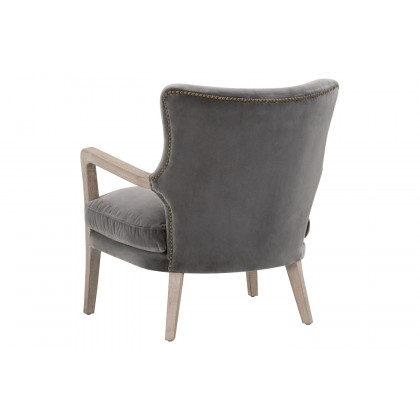 Essentials - Calvin Club Chair in Dark Dove Velvet Natural Gray