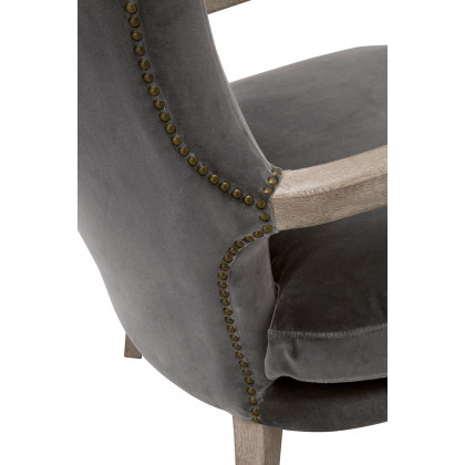 Essentials - Calvin Club Chair in Dark Dove Velvet Natural Gray