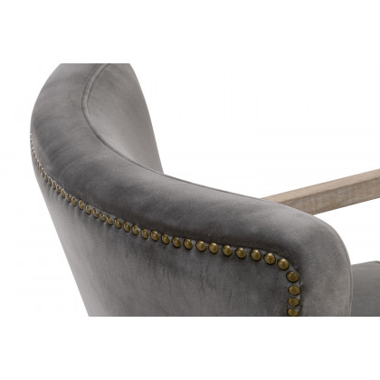Essentials - Calvin Club Chair in Dark Dove Velvet Natural Gray