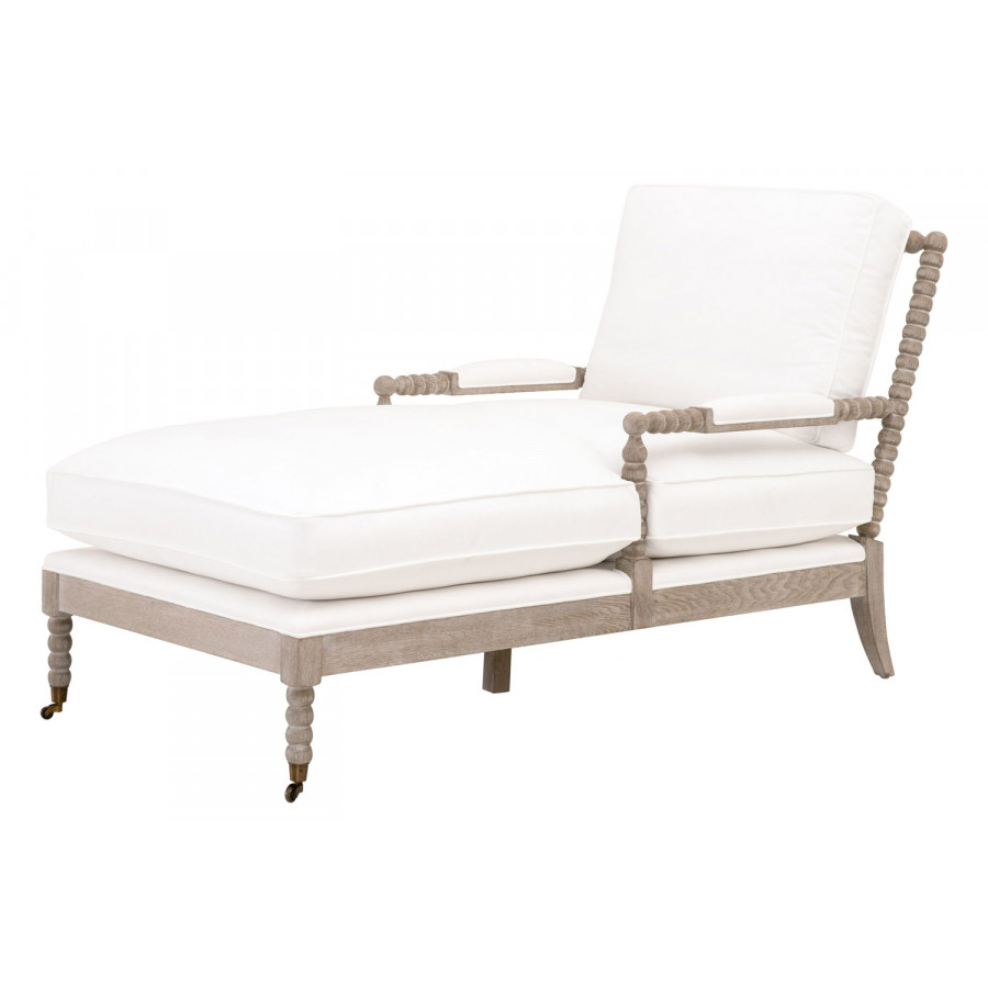 Essentials - Rouleau Chaise Lounge in LiveSmart Peyton Pearl Natural Gray Oak