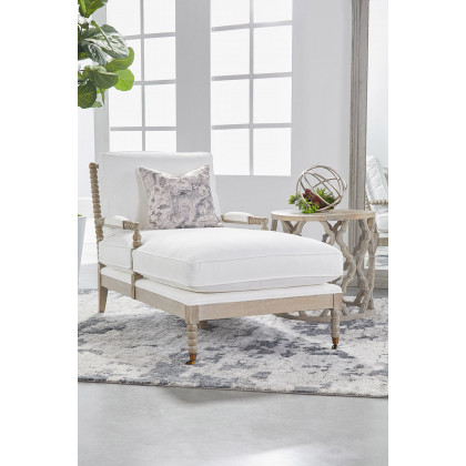 Essentials - Rouleau Chaise Lounge in LiveSmart Peyton Pearl Natural Gray Oak