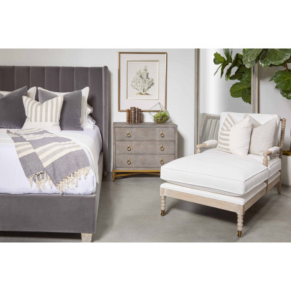 Essentials - Rouleau Chaise Lounge in LiveSmart Peyton Pearl Natural Gray Oak