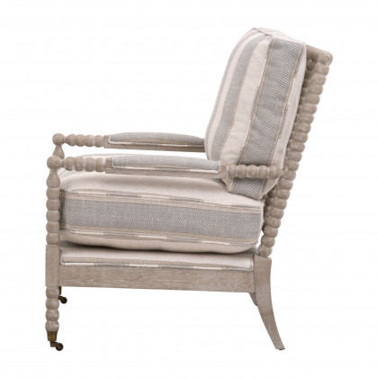 Essentials Rouleau Club Chair - Stanebridge-Pewter, Natural Gray Oak