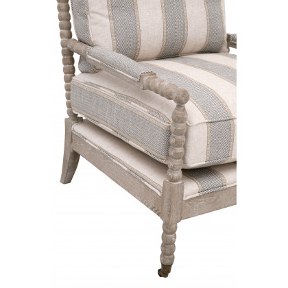 Essentials Rouleau Club Chair - Stanebridge-Pewter, Natural Gray Oak