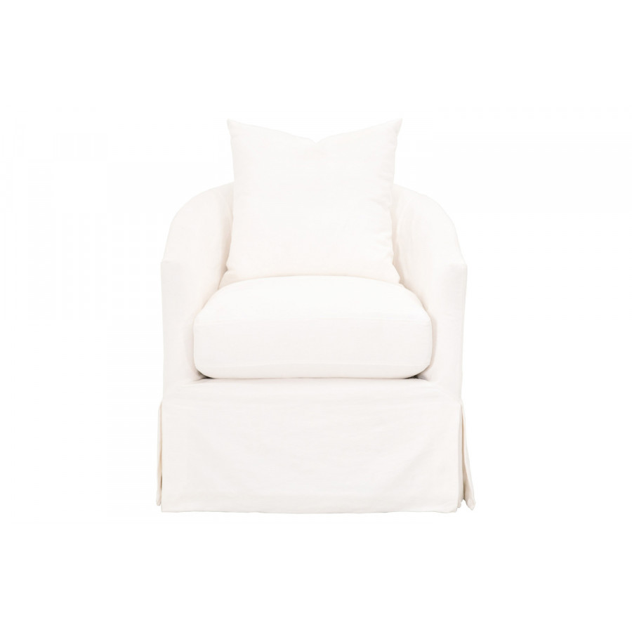 Essentials Faye Slipcover Swivel Club Chair - Cream Crepe