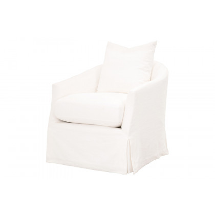 Essentials Faye Slipcover Swivel Club Chair - Cream Crepe