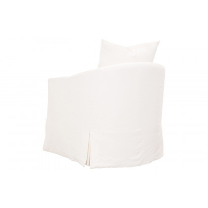 Essentials Faye Slipcover Swivel Club Chair - Cream Crepe