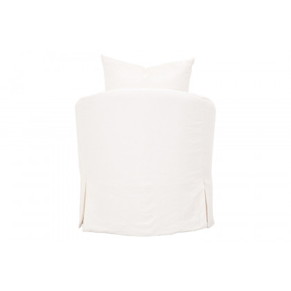 Essentials Faye Slipcover Swivel Club Chair - Cream Crepe