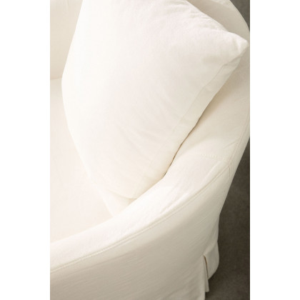 Essentials Faye Slipcover Swivel Club Chair - Cream Crepe
