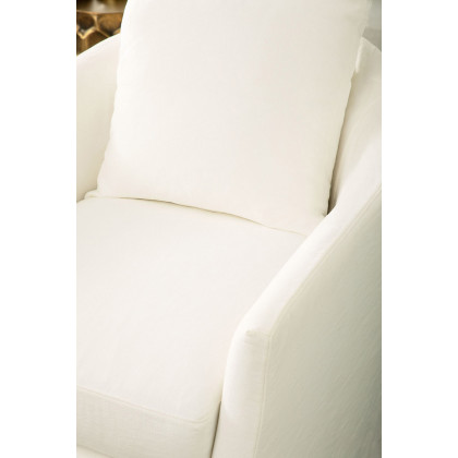 Essentials Faye Slipcover Swivel Club Chair - Cream Crepe