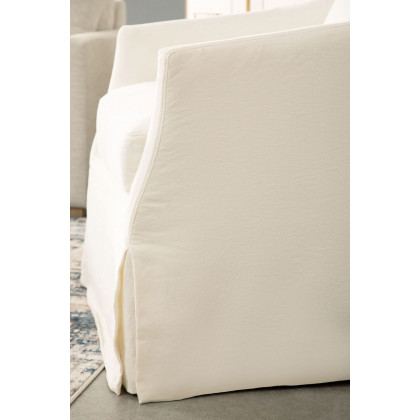 Essentials Faye Slipcover Swivel Club Chair - Cream Crepe